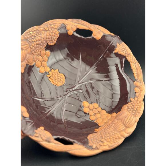 Claire Burke Hand Painted 8.5" Pottery Footed Bowl - Picture 5 of 7